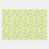 バナナ水彩パターン ラッピングペーパーシート (正面2)