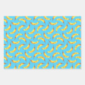 バナナ水彩パターン ラッピングペーパーシート (正面)