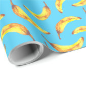 バナナ水彩パターン ラッピングペーパー (ロールコーナー)