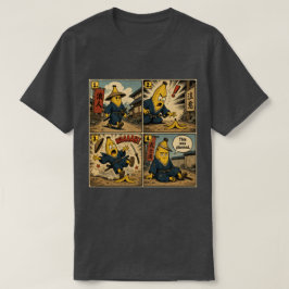 バナナ浪人スリップ — おもしろい武士道コミックストリップ Tシャツ