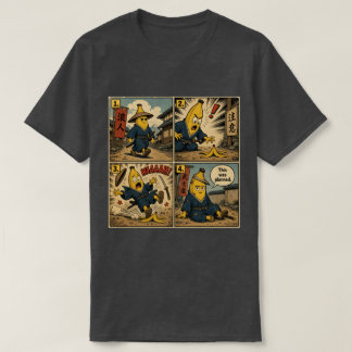 バナナ浪人スリップ — おもしろい武士道コミックストリップ Tシャツ