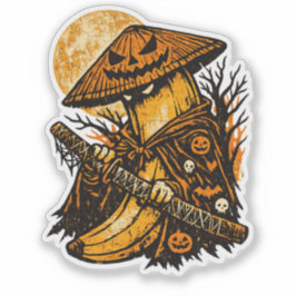 バナナ浪人ハロウィンナイト - スプーキー・ウォリアー・レトロ シール
