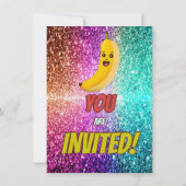 バナナ漫画の誕生日招待状 子供へ 招待状 (裏面)