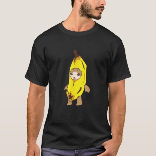 バナナ猫のミーム Tシャツ (正面)