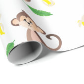 バナナ皮を剥いたモンキー黄緑色 ラッピングペーパー (ロールコーナー)