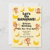 バナナ祭り、黄色いサル誕生日 招待状 (正面)