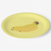 バナナ紙プレート熟した黄色いバナナ ペーパープレート (アングル)