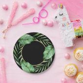 バナナ葉とパームフロンズトロピカルテーマパーティー ペーパープレート (パーティー)