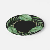 バナナ葉とパームフロンズトロピカルテーマパーティー ペーパープレート (アングル)