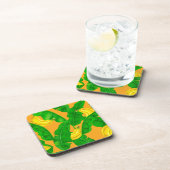 バナナ葉と水彩デザイン コースター (右側)