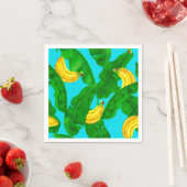 バナナ葉と水彩デザイン スタンダードカクテルナプキン (インサイチュ)