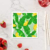 バナナ葉と水彩デザイン スタンダードカクテルナプキン (インサイチュ)