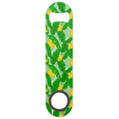 バナナ葉と水彩デザイン スピード栓抜き (正面)