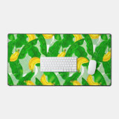 バナナ葉と水彩デザイン デスクマット (キーボード&マウス)