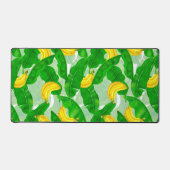 バナナ葉と水彩デザイン デスクマット (正面)