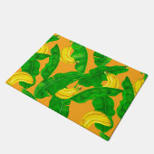 バナナ葉と水彩デザイン ドアマット (アングル)