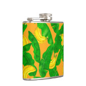 バナナ葉と水彩デザイン フラスク (右)