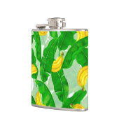 バナナ葉と水彩デザイン フラスク (左)
