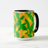 バナナ葉と水彩デザイン マグカップ (正面右)