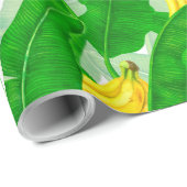 バナナ葉と水彩デザイン ラッピングペーパー (ロールコーナー)