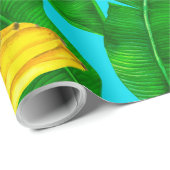 バナナ葉と水彩デザイン ラッピングペーパー (ロールコーナー)