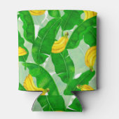 バナナ葉と水彩デザイン 缶クーラー (裏面)