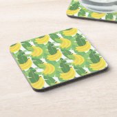 バナナ葉のと果物の柄 コースター (左側)