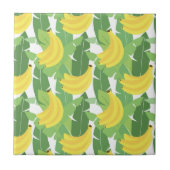 バナナ葉のと果物の柄 タイル (正面)