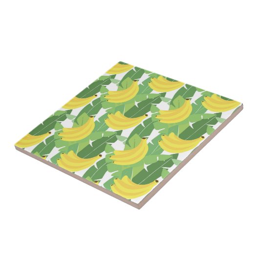 バナナ葉のと果物の柄 タイル (側面)