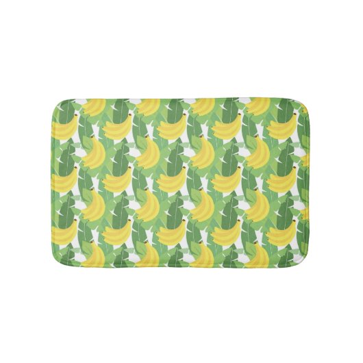 バナナ葉のと果物の柄 バスマット (正面)