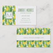 バナナ葉のと果物の柄|モノグラム 名刺 (正面/裏面)