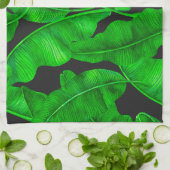 バナナ葉の模様 キッチンタオル (折り畳み)