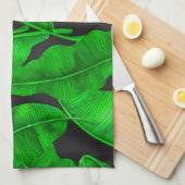 バナナ葉の模様 キッチンタオル (四つ折り)