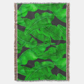 バナナ葉の模様 スローブランケット (正面縦)