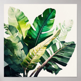バナナ葉アートプリントポスター ポスター