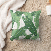 バナナ葉イラストレーション装飾用クッション クッション (ブランケット)