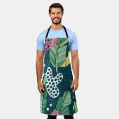 バナナ葉抽象芸術、トレンディーカラー エプロン (着用した状態)