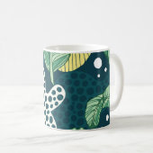 バナナ葉抽象芸術、トレンディーカラー コーヒーマグカップ (正面右)