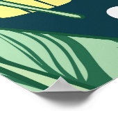 バナナ葉抽象芸術、トレンディーカラー ポスター (角)