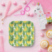 バナナ葉果柄と果柄 ペーパープレート (パーティー)