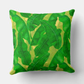 バナナ葉水彩模様 クッション (裏面)