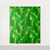 バナナ葉水彩模様 タペストリー (正面)