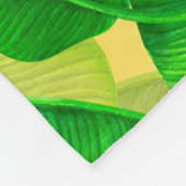 バナナ葉水彩模様 フリースブランケット (角)