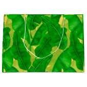 バナナ葉水彩模様 ラージペーパーバッグ (正面)