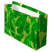 バナナ葉水彩模様 ラージペーパーバッグ (正面アングル)