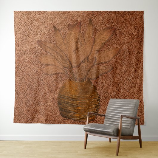 バナナ葉銅ルックタペストリー タペストリー (インサイチュ(横))