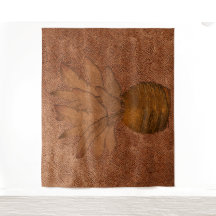 バナナ葉銅ルックタペストリー