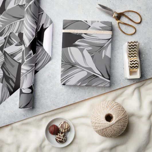 バナナ葉3 ラッピングペーパー (クラフト)