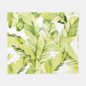 バナナ葉4 フリースブランケット (正面(横))