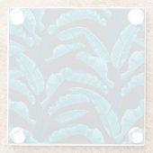 バナナ葉:ヴィンテージ熱帯パターン。 ガラスコースター (裏面)